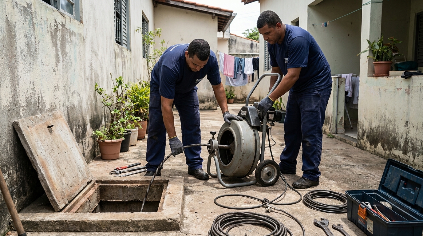 Desentupimento de Coluna Sanitária no Cocó, Fortaleza‑CE